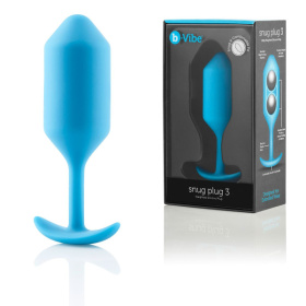 Голубая пробка для ношения B-vibe Snug Plug 3 - 12,7 см. фото в интим магазине Love Boat