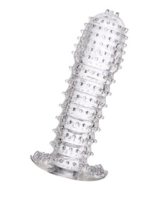 Гелевая прозрачная насадка c шипами - 12 см. фото в интим магазине Love Boat