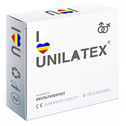 Разноцветные ароматизированные презервативы Unilatex Multifruits - 3 шт. фото в интим магазине Love Boat