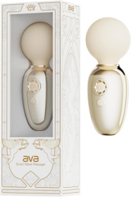 Бежевый мини-вибратор с функцией нагрева Ava