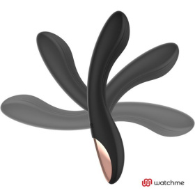 Черно-золотой вибратор с пультом-часами Anne s Desire Curve G-Spot Vibe Wireless Watchme - 20,5 см.