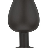 Черная средняя силиконовая пробка с прозрачным кристаллом