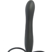 Черная насадка на пенис для двойной стимуляции Mojo BlackJack - 15 см.