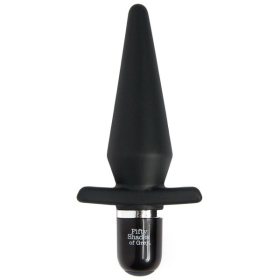 Черная анальная пробка с вибрацией Delicious Fullness Vibrating Butt Plug - 14 см. фото в интим магазине Love Boat