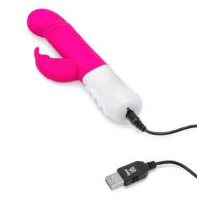 Розовый массажер для G-точки Slim Shaft thrusting G-spot Rabbit - 23 см.