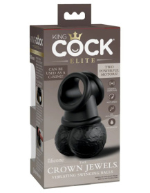 Черная вибронасадка King Cock Ellite The Crown Jewels
