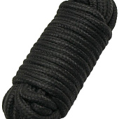 Черная верёвка для бондажа и декоративной вязки - 10 м.