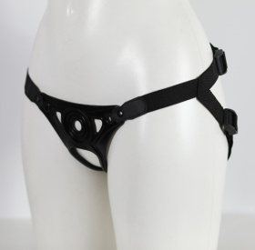 Черный пояс унисекс с коннектором фото в интим магазине Love Boat