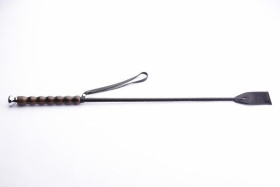 
Чёрный стек с фигурной ручкой - 70 см. фото в интим магазине Love Boat