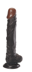 Чёрный фаллоимитатор на присоске - 24,1 см. фото в интим магазине Love Boat