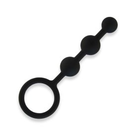 Черные силиконовые анальные бусы Silicone Anal Beads - 14 см. фото в интим магазине Love Boat