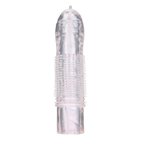 Прозрачная массажная насадка на пенис с шишечками - 12,5 см. фото в интим магазине Love Boat