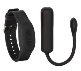Черное виброяйцо с браслетом-пультом Wristband Remote Petite Bullet фото в интим магазине Love Boat