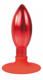 Красная каплевидная анальная пробка - 10 см. фото в интим магазине Love Boat