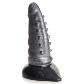 Серый фантазийный фаллоимитатор Beastly Tapered Bumpy Silicone Dildo - 21 см. фото в интим магазине Love Boat