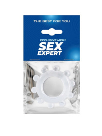 Прозрачное эрекционное кольцо со стимулирующими шариками