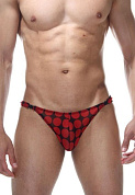 Мужские трусы-тонги в крупный красный горох фото в интим магазине Love Boat
