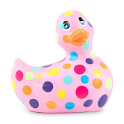 Розовый вибратор-уточка I Rub My Duckie 2.0 Happiness в разноцветный горох фото в интим магазине Love Boat