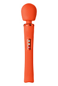 Оранжевый вибромассажер Vim Vibrating Wand - 31,3 см. фото в интим магазине Love Boat