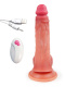 Телесный вибратор-реалистик с пультом ДУ - 23 см.