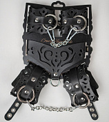 
Черный ажурный кожаный набор фиксаций фото в интим магазине Love Boat