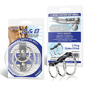 
Хомут на пенис из трех металлических колец 3 RING GATES OF HELL фото в интим магазине Love Boat