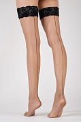 Чулки со швом на широкой бархатной резинке фото в интим магазине Love Boat