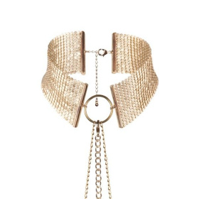 Золотистый ошейник с цепочками Desir Metallique Collar фото в интим магазине Love Boat