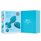 Бирюзовая анальная вибровтулка с кристаллом Vibrating Jewel Plug S/M - 10 см.