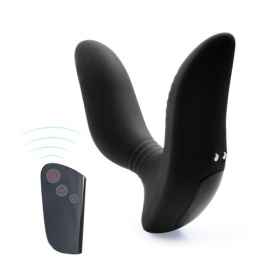 Черный вибромассажер простаты 3,5’’ Remote Control Curve P-spot Massager - 12 см. фото в интим магазине Love Boat
