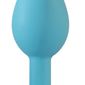 Голубая анальная пробка Cutie Small с фиолетовым кристаллом - 7,5 см.