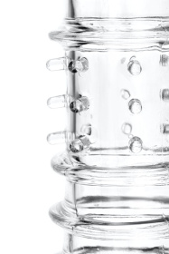 Прозрачная насадка на пенис TOYFA A-Toys с ребрами и точками - 15,3 см.