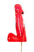 Красный леденец в форме члена со вкусом виски - 173 гр. фото в интим магазине Love Boat
