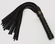 Черная кожаная плеть Bound to You Faux Leather Small Flogger - 29,2 см.