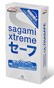 Презервативы Sagami Xtreme Ultrasafe с двойным количеством смазки - 10 шт. фото в интим магазине Love Boat