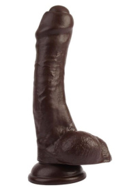 Коричневый фаллоимитатор Super Sex Cock - 20,5 см. фото в интим магазине Love Boat