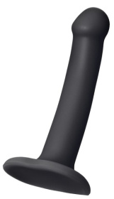Черный фаллос на присоске Silicone Bendable Dildo S - 17 см. фото в интим магазине Love Boat