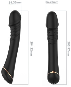 Черный вибратор для G-точки Hancock - 20,4 см