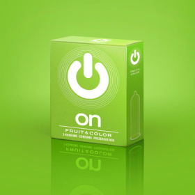 Цветные ароматизированные презервативы ON) Fruit   Color - 3 шт. фото в интим магазине Love Boat