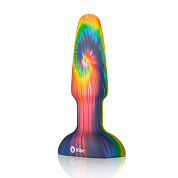 Разноцветная анальная пробка с эффектом римминга Peace   Love Tie-Dye - 15,2 см. фото в интим магазине Love Boat