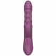 Фиолетовый силиконовый вибратор с эффектом фрикций - 21,8 см.