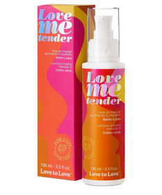 Съедобное согревающее массажное масло Love Me Tender Cotton Candy с ароматом сладкой ваты - 100 мл. фото в интим магазине Love Boat
