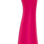 Малиновый изогнутый ребристый вибромассажер с 20 режимами вибрации - 16 см.