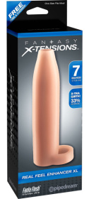 Телесная насадка Real Feel Enhancer XL - 17 см. фото в интим магазине Love Boat