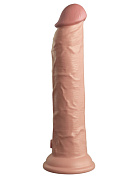 Телесный вибратор-реалистик на присоске 9’’ Vibrating Silicone Dual Density Cock - 24,8 см. фото в интим магазине Love Boat
