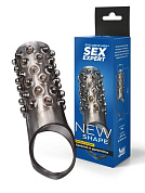 Дымчатая насадка на пенис с выпуклостями - 12 см. фото в интим магазине Love Boat