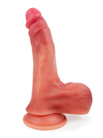 Телесный вибратор-реалистик с пультом ДУ - 23 см. фото в интим магазине Love Boat