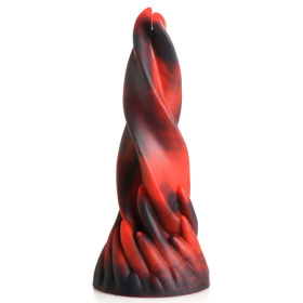 Красно-черный фантазийный фаллоимитатор Hell Kiss Twisted Tongues Silicone Dildo - 18,8 см. фото в интим магазине Love Boat