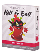 Стимулирующий презерватив-насадка Roll   Ball Raspberry фото в интим магазине Love Boat