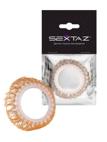 Эрекционное кольцо с бежевыми «ресничками» фото в интим магазине Love Boat